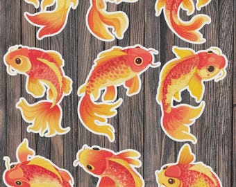 Koi Fish Die Cut Vinyl Sticker Set – For Notebook, Laptop, Water Bottle & Scrapbooking