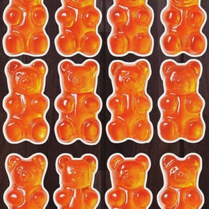 Orange Gummy Bear Vinyl Die Cut Sticker Set Funny Sticker Laptop Sticker Water Bottle Sticker Notebook Sticker Scrapbooking