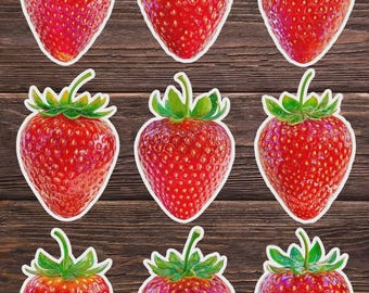 Strawberry Die Cut Vinyl Sticker Set | Funny Sticker | Laptop Sticker | Water Bottle Sticker | Notebook Sticker