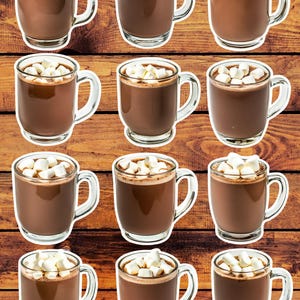 Cocoa With Marshmallows Sticker Set | Funny Sticker | Laptop Sticker | Water Bottle Sticker | Notebook Sticker