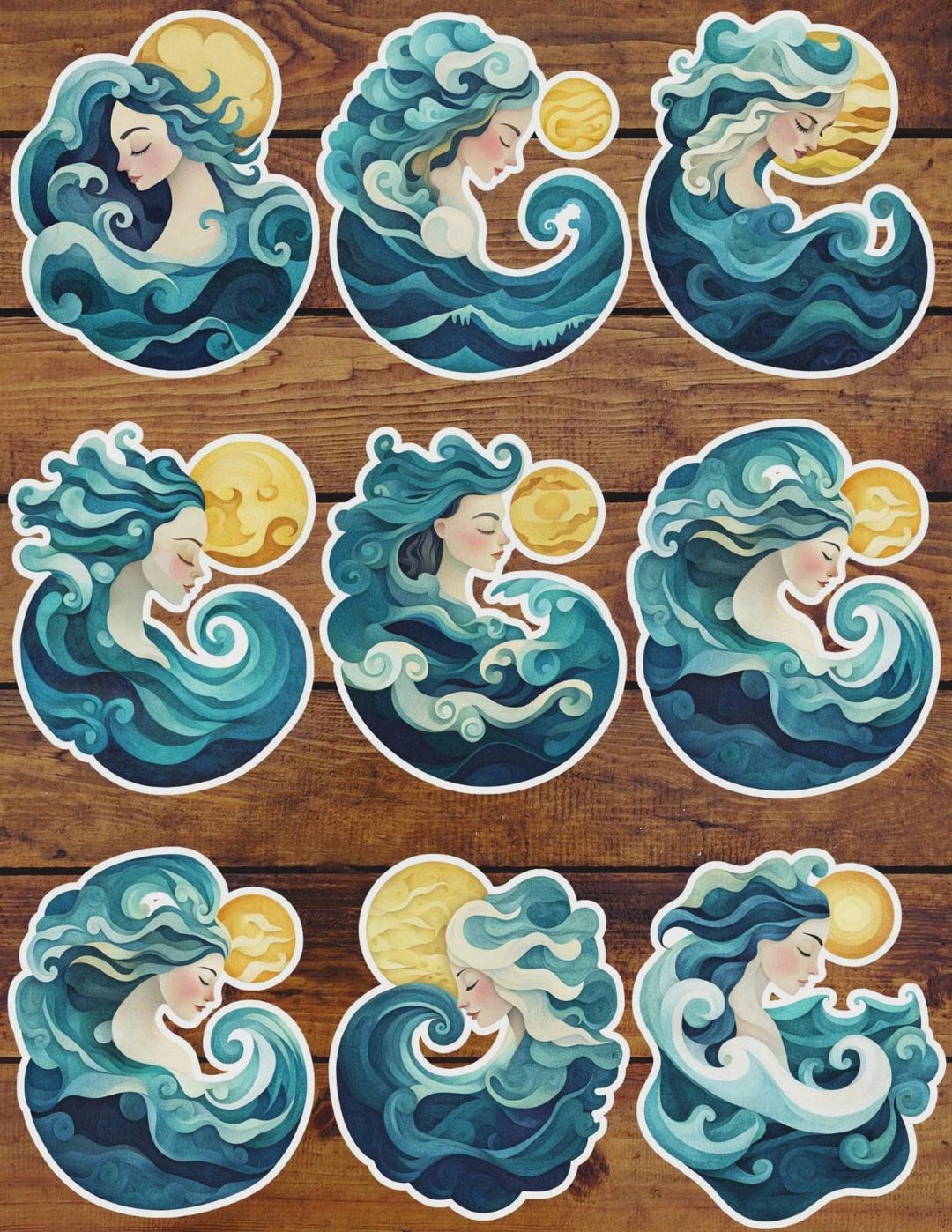Water Lady Vinyl Die Cut Sticker Set | Funny Sticker | Laptop Sticker ...