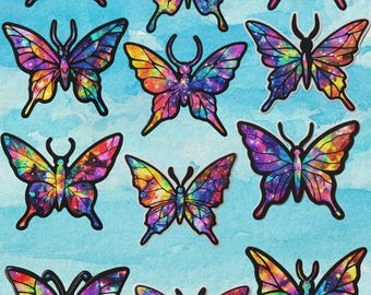 Galaxy Butterfly Vinyl Die Cut Sticker Set | Funny Sticker | Laptop Sticker | Water Bottle Sticker | Notebook Sticker Scrapbooking