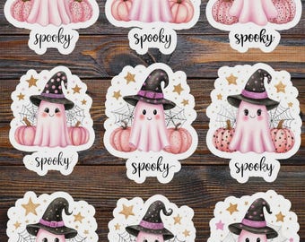Spooky Halloween Ghost Die Cut Vinyl Sticker Set – For Notebook, Laptop, Water Bottle & Scrapbooking