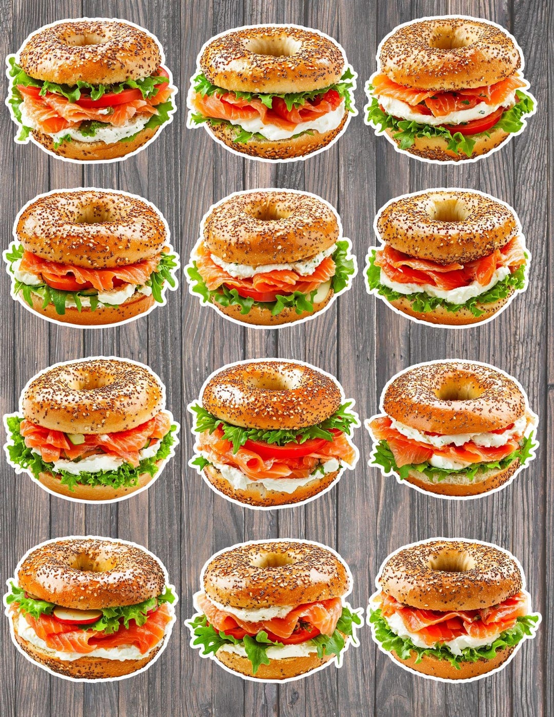 Bagel Sticker Design Bagel Lox Die Cut Sticker Set | Funny Sticker | Laptop Sticker | Water ...