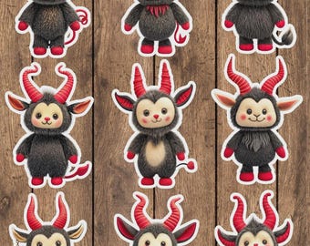 Cute Krampus Die Cut Vinyl Sticker Set – For Notebook, Laptop, Water Bottle & Scrapbooking