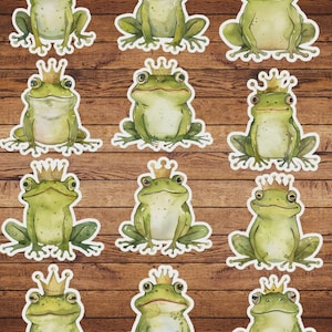 Frog Prince Vinyl Die Cut Sticker Set | Funny Sticker | Laptop Sticker | Water Bottle Sticker | Notebook Sticker