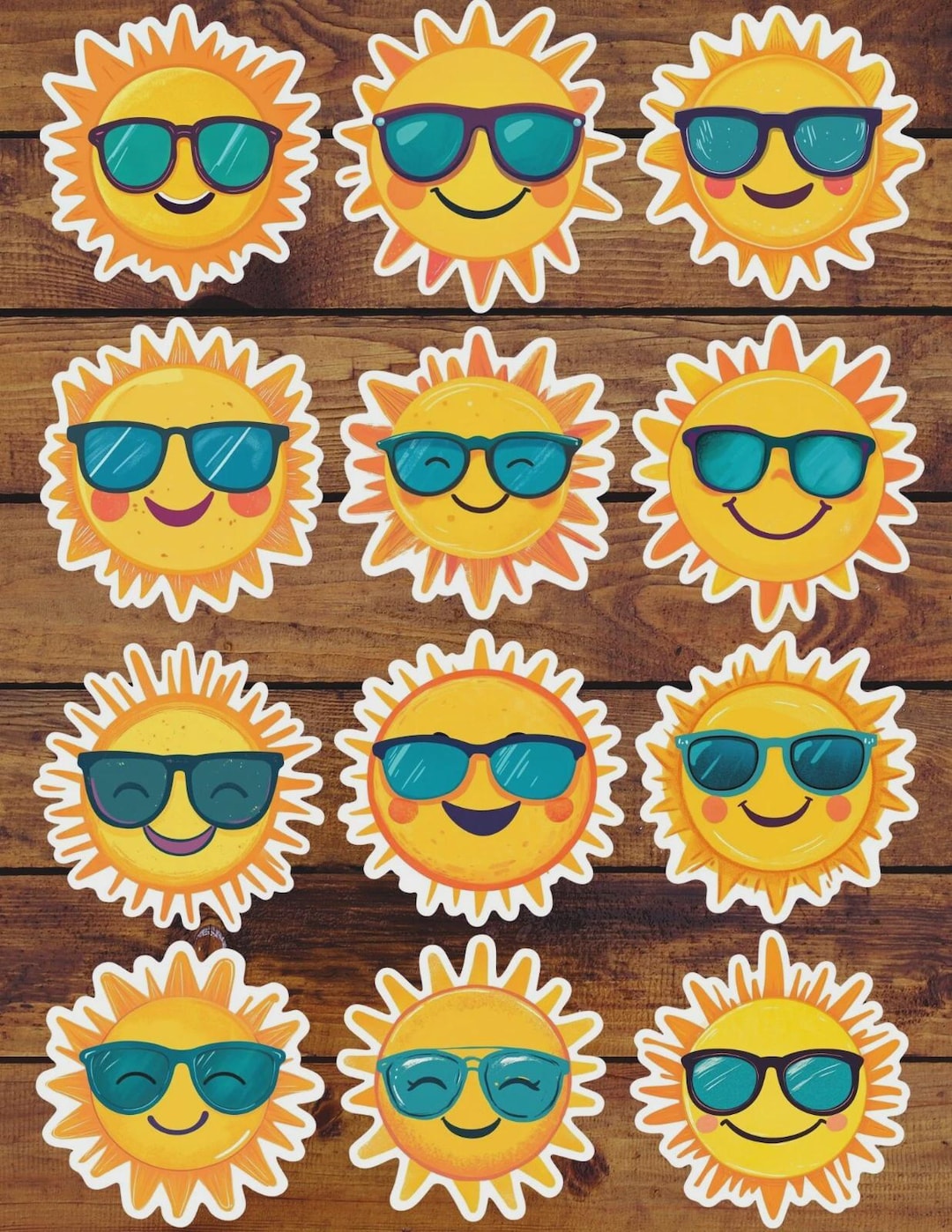 Sun in Shades Die Cut Vinyl Sticker Set | Funny Sticker | Laptop ...