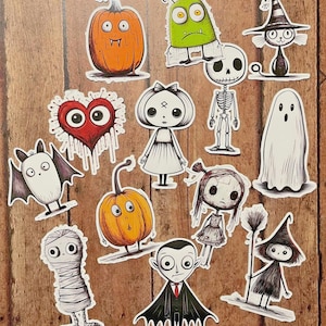 Creepy Goth Halloween Die Cut Sticker Set | Funny Sticker | Laptop Sticker | Water Bottle Sticker | Notebook Sticker