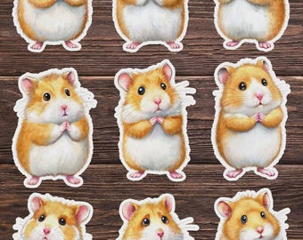Cuddle Hamster Die Cut Vinyl Sticker Set – For Notebook, Laptop, Water Bottle & Scrapbooking