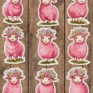 Pink Sheep Vinyl Die Cut Sticker Set Funny Sticker Laptop Sticker Water Bottle Sticker Notebook Sticker