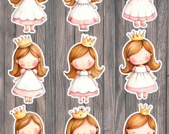 Little Princess Die Cut Vinyl Sticker Set – Stickers for Laptop, Notebook & Water Bottle