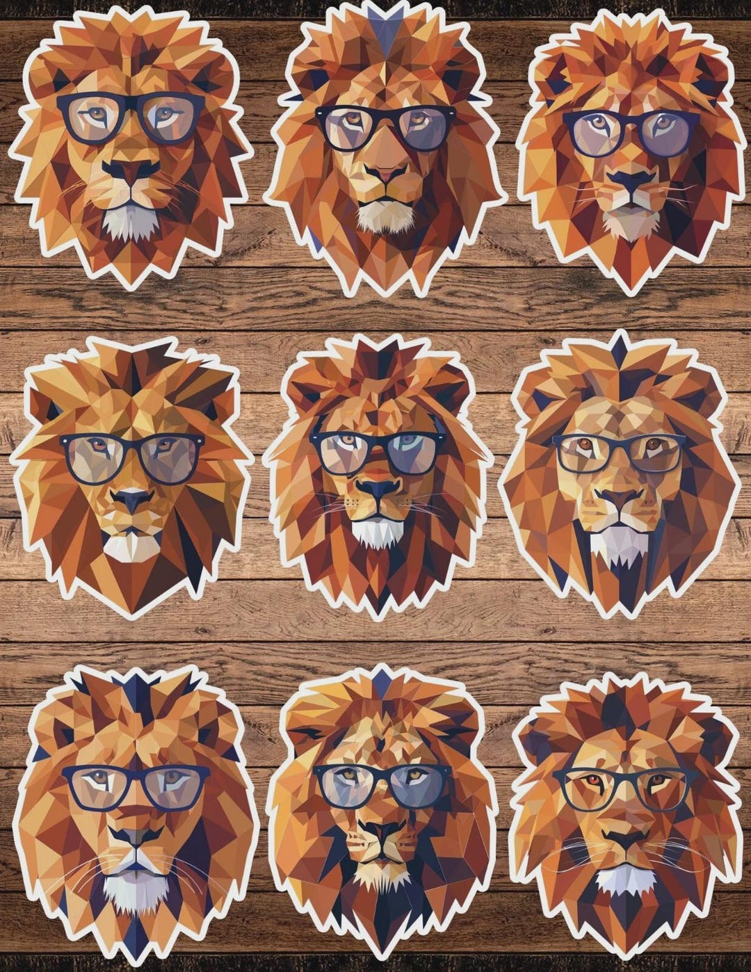 Smarty Lion Die Cut Vinyl Sticker Set – for Notebook, Laptop, Water ...