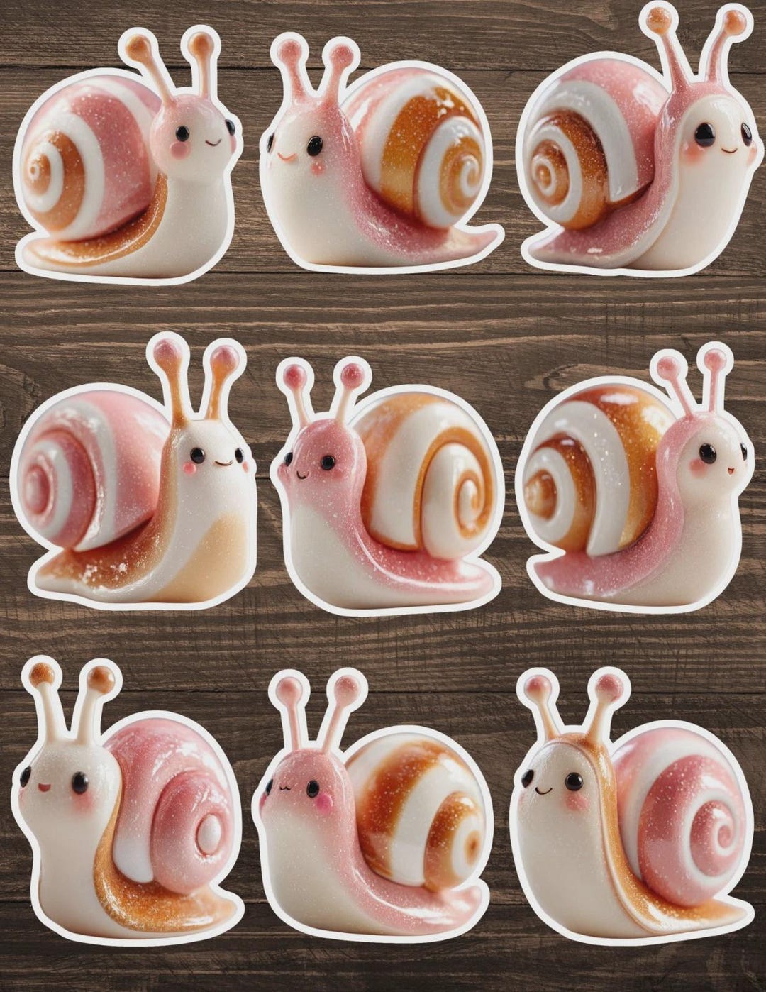 Little Pink Snail Die Cut Sticker Set | Funny Sticker | Laptop Sticker ...