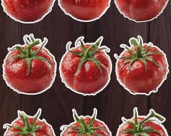 Juicy Tomato Die Cut Vinyl Sticker Set | Funny Sticker | Laptop Sticker | Water Bottle Sticker | Notebook Sticker Scrapbooking