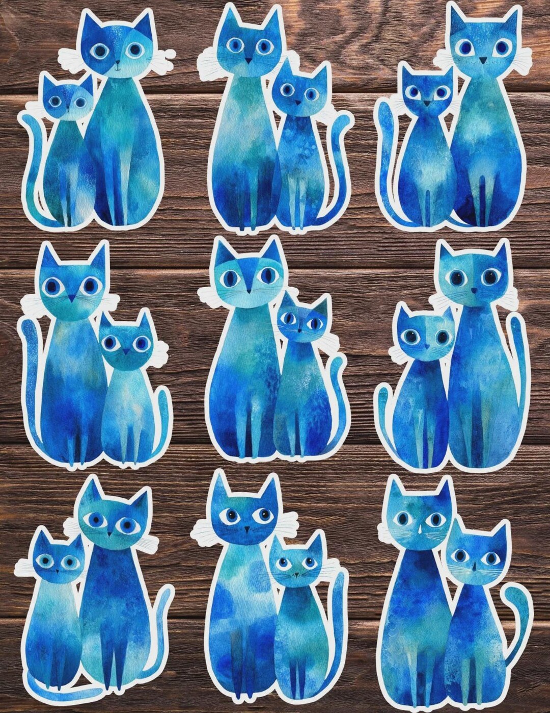 Blue Cat Pals Vinyl Die Cut Sticker Set | Funny Sticker | Laptop ...