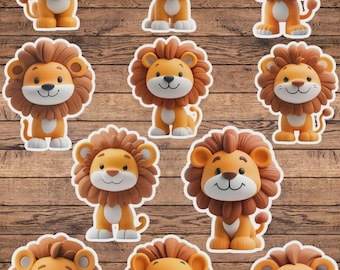 Cute Cartoon Lion Vinyl Die Cut Sticker Set Sticker Laptop Sticker Water Bottle Sticker Notebook Sticker Scrapbooking