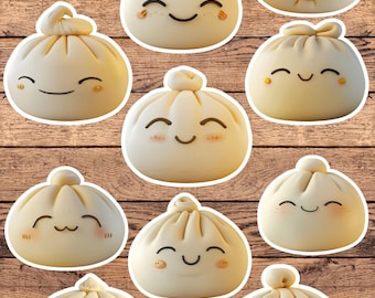 Cute Bao Dumpling Die Cut Sticker Set | Sticker | Laptop Sticker | Water Bottle Sticker | Notebook Sticker