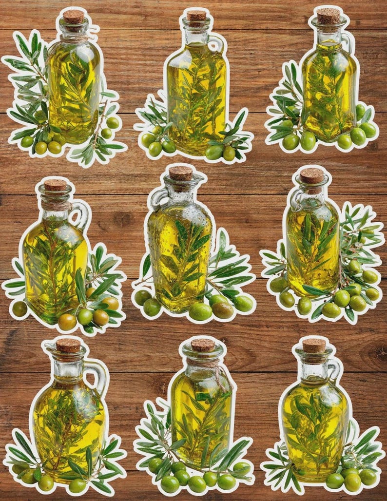 Olive Oil Vinyl Die Cut Sticker Set | Funny Sticker | Laptop Sticker ...