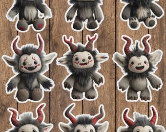 Cute Krampus Die Cut Vinyl Sticker Set – For Notebook, Laptop, Water Bottle & Scrapbooking