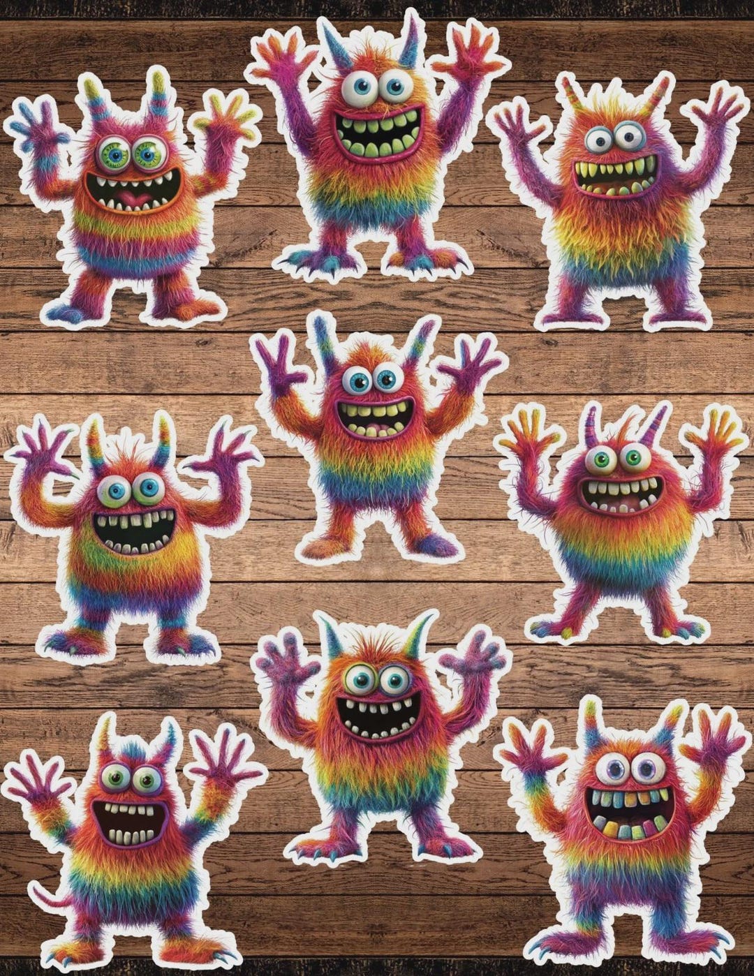 Monster Computer Sticker Colorful Monster Die Cut Vinyl Sticker Set – for Notebook, Laptop ...