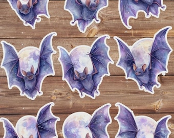 Bat and Moon Vinyl Die Cut Sticker Set Sticker Laptop Sticker Water Bottle Sticker Notebook Sticker Scrapbooking