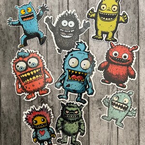 Cartoon Monster Sticker Set | Sticker | Laptop Sticker | Water Bottle Sticker | Notebook Sticker