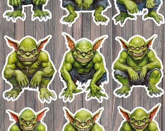 Green Goblin Die Cut Vinyl Stickers Set: Mischief, Laptop, Water Bottle, Scrapbook Decoration
