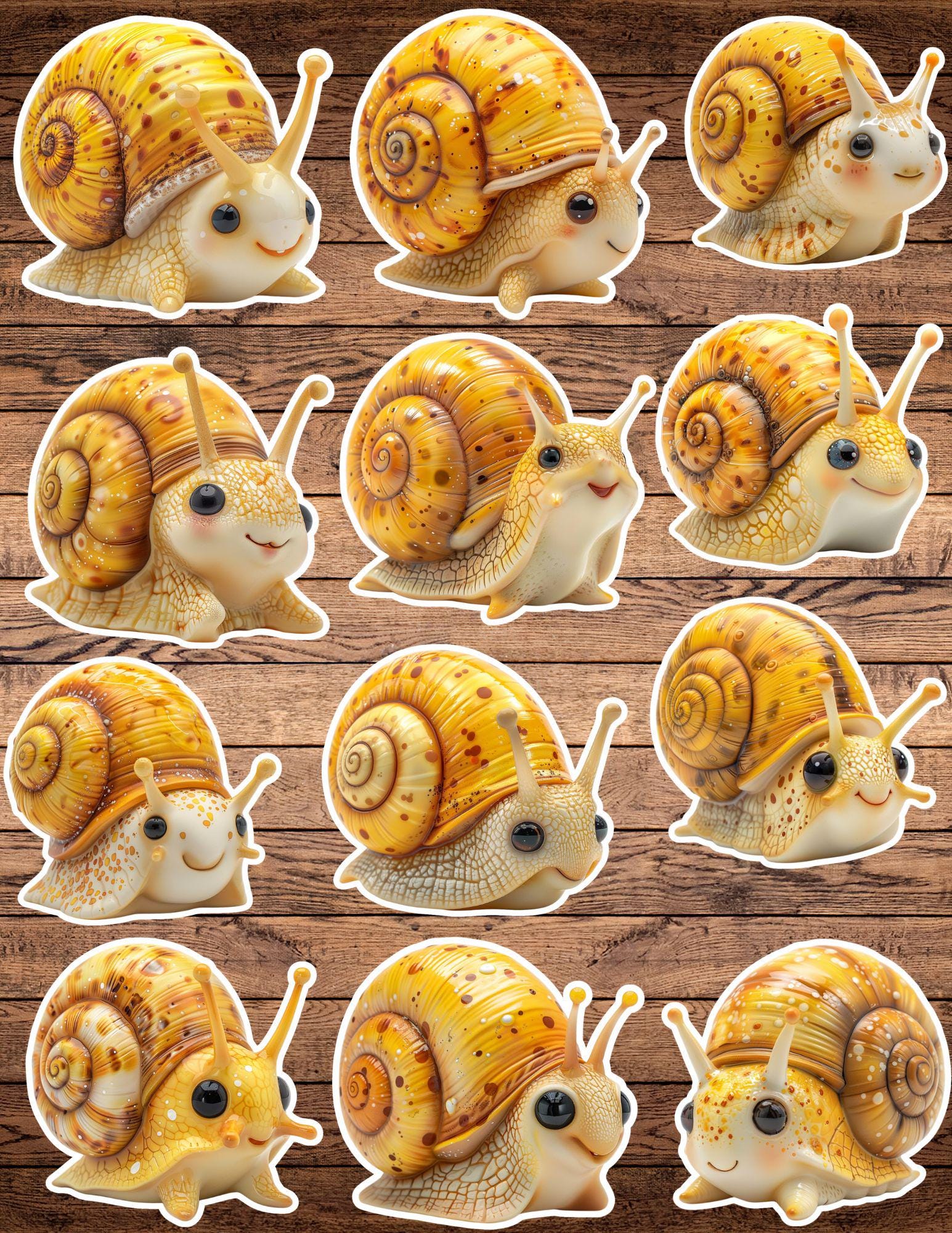 Happy Snail Die Cut Sticker Set | Funny Sticker | Laptop Sticker ...