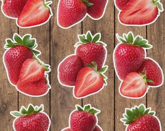 Strawberries Die Cut Vinyl Sticker Set | Funny Sticker | Laptop Sticker | Water Bottle Sticker | Notebook Sticker