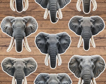 Elephant Die Cut Vinyl Sticker Set – For Notebook, Laptop, Water Bottle & Scrapbooking