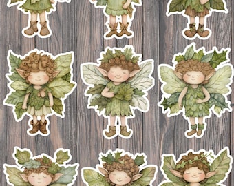 Woodland Fairy Boy Die Cut Vinyl Stickers | Whimsical Forest Fantasy Stickers
