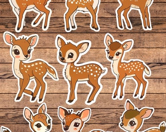 Vintage Cartoon Deer Die Vinyl Cut Sticker Set | Funny Sticker | Laptop Sticker | Water Bottle Sticker | Notebook Sticker