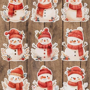 Christmas Snowman Die Cut Vinyl Sticker Set | Funny Sticker | Laptop Sticker | Water Bottle Sticker | Notebook Sticker