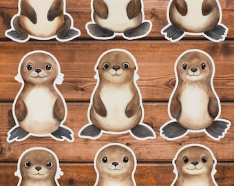 Baby Sea Lion Die Cut Vinyl Sticker Set – For Notebook, Laptop, Water Bottle & Scrapbooking