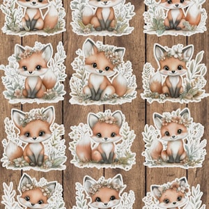 Baby Boho Fox Vinyl Die Cut Sticker Set | Funny Sticker | Laptop Sticker | Water Bottle Sticker | Notebook Sticker