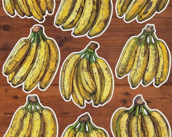 Ripe Bananas Vinyl Die Cut Sticker Set | Funny Sticker | Laptop Sticker | Water Bottle Sticker | Notebook Sticker
