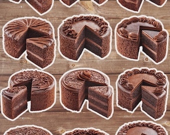 Chocolate Cake Vinyl Die Cut Sticker Set | Funny Sticker | Laptop Sticker | Water Bottle Sticker | Notebook Sticker