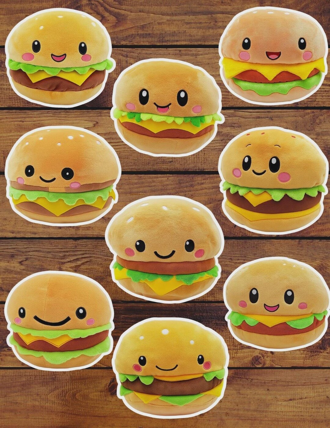 Plushie Burger Die Cut Vinyl Sticker Set | Funny Sticker | Laptop ...
