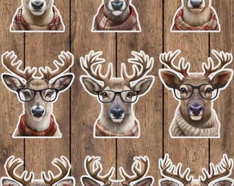 Hip Deer Vinyl Die Cut Sticker Set | Funny Sticker | Laptop Sticker | Water Bottle Sticker | Notebook Sticker Scrapbooking