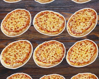 Cheese Pizza Die Cut Sticker Set | Funny Sticker | Laptop Sticker | Water Bottle Sticker | Notebook Sticker