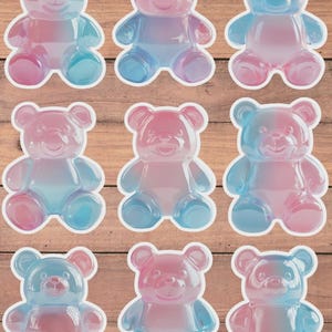 Blue and Pink Gummy Bear Die Cut Vinyl Sticker Set | Funny Sticker | Laptop Sticker | Water Bottle Sticker | Notebook Sticker