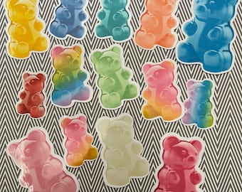 Gummy Bear Die Cut Vinyl Sticker Set – For Notebook, Laptop, Water Bottle & Scrapbooking