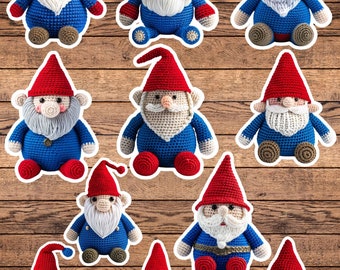 Cute Crochet Gnome Die Cut Sticker Set | Funny Sticker | Laptop Sticker | Water Bottle Sticker | Notebook Sticker