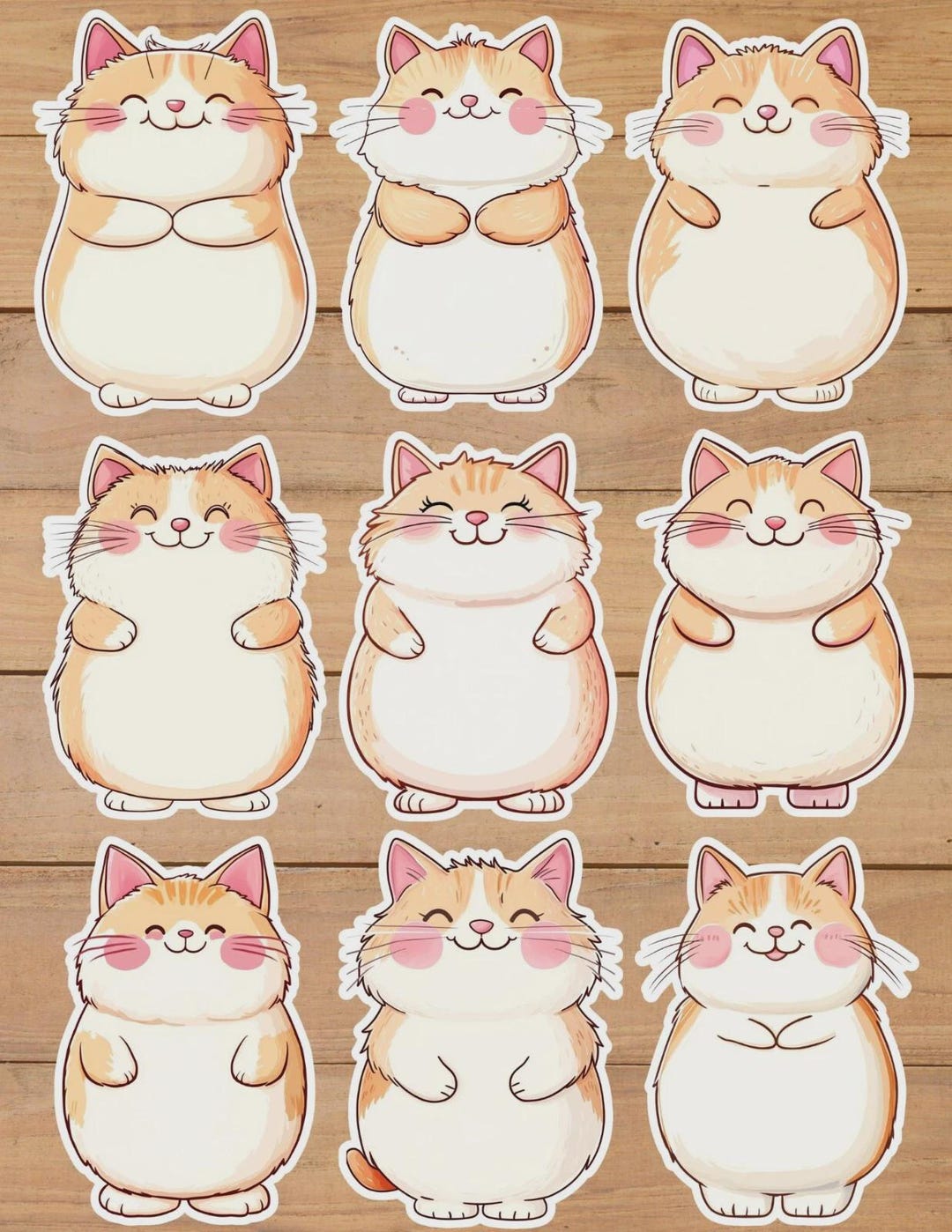 Cute Cartoon Cat Vinyl Die Cut Sticker Set Sticker Laptop Sticker Water ...