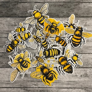 Bumble Bee Die Cut Vinyl Sticker Set | Sticker | Laptop Sticker | Water Bottle Sticker | Notebook Sticker