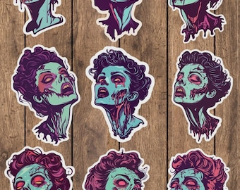 Zombie Girl Die Cut Vinyl Sticker Set | Funny Sticker | Laptop Sticker | Water Bottle Sticker | Notebook Sticker