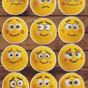 Plush Emoji Face Vinyl Die Cut Sticker Set | Funny Sticker | Laptop Sticker | Water Bottle Sticker | Notebook Sticker