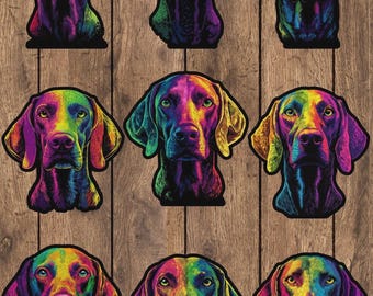 Colorful Wiener Dog Die Cut Vinyl Sticker Set – For Notebook, Laptop, Water Bottle & Scrapbooking