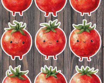 Kawaii Tomato Die Cut Vinyl Sticker Set | Funny Sticker | Laptop Sticker | Water Bottle Sticker | Notebook Sticker Scrapbooking