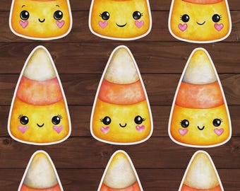 Kawaii Candy Corn Die Cut Vinyl Sticker Set – For Notebook, Laptop, Water Bottle & Scrapbooking